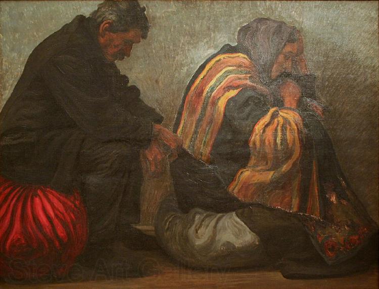 Karel Myslbek Exiles France oil painting art